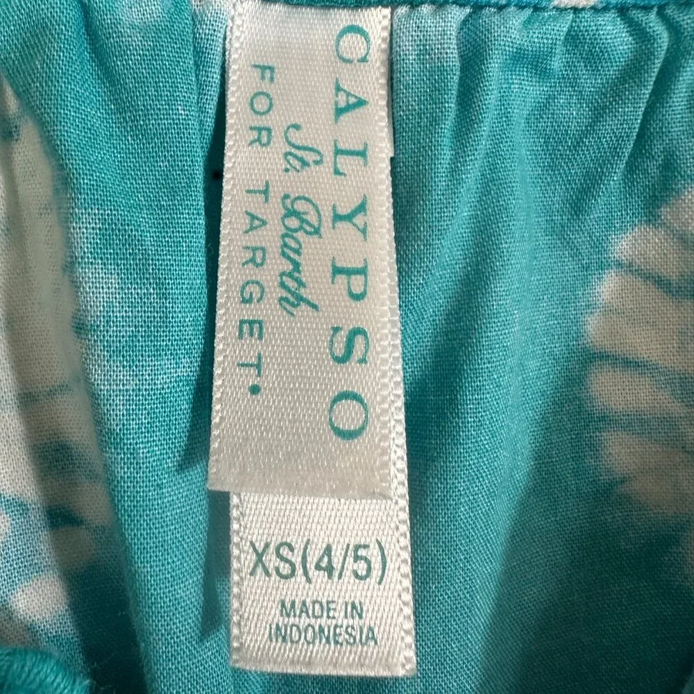 Calypso St Barth/Target Teal Tie Dye Romper Girls 4 / 5 100% Cotton XS